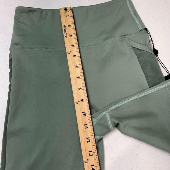 Marchesa Active Olivia Biker Shorts Size Small Sage Green Side Mesh Athletic - Picture 11 of 14